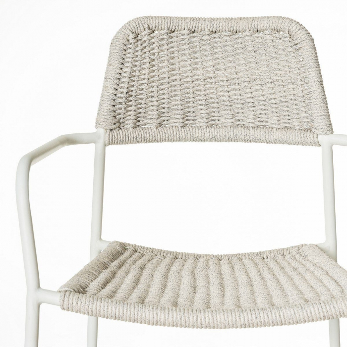 Scaun Milos White Light Grey – eleganță nordică și confort exterior pentru grădini moderne [6]