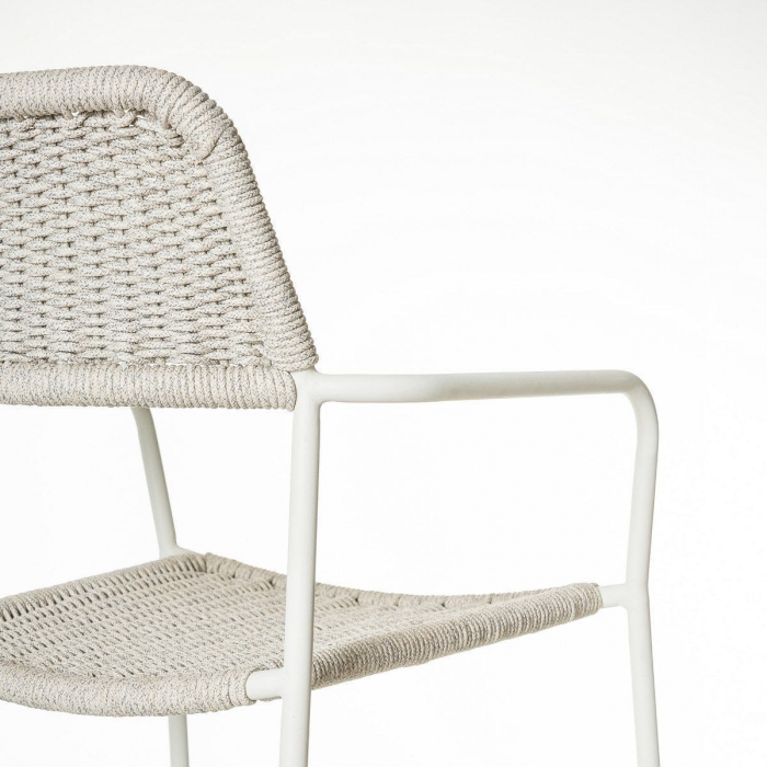 Scaun Milos White Light Grey – eleganță nordică și confort exterior pentru grădini moderne [7]