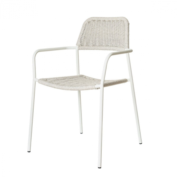 Scaun Milos White Light Grey – eleganță nordică și confort exterior pentru grădini moderne [5]