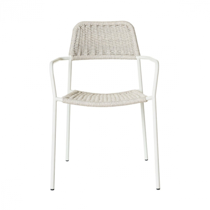 Scaun Milos White Light Grey – eleganță nordică și confort exterior pentru grădini moderne [4]