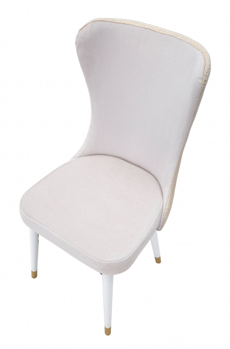 Scaun Mimoza crem, stofa, lemn - CreativDeco.ro [9]
