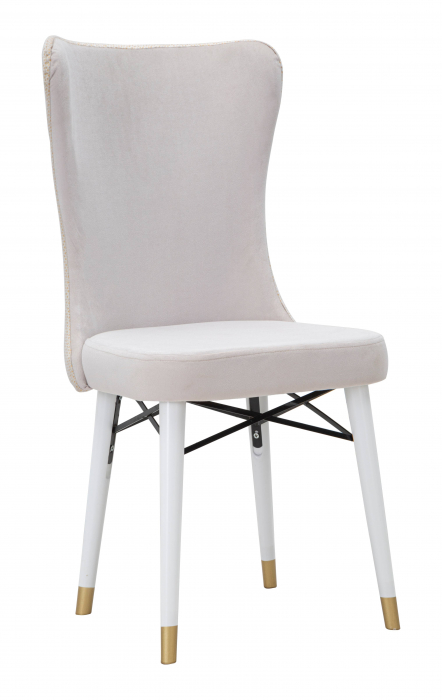 Scaun Mimoza crem, stofa, lemn - CreativDeco.ro [12]