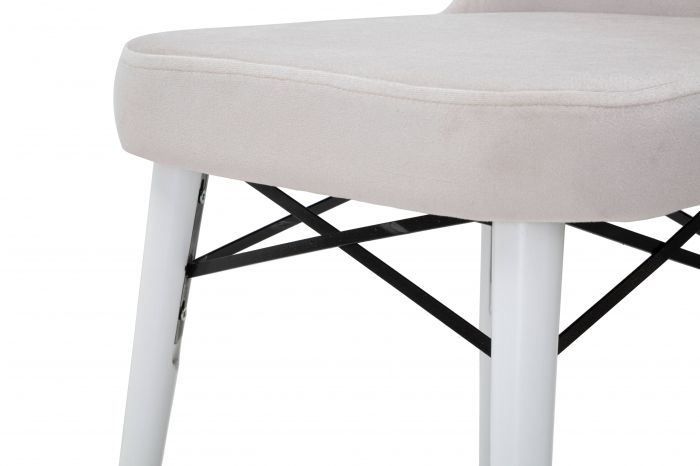 Scaun Mimoza crem, stofa, lemn - CreativDeco.ro [3]