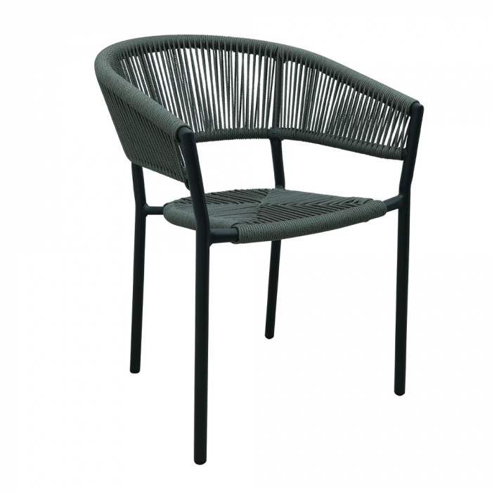 Scaun Breeze gri cu împletitură și cadru aluminiu [1]