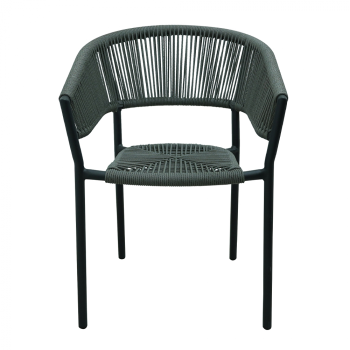 Scaun Breeze gri cu împletitură și cadru aluminiu [2]