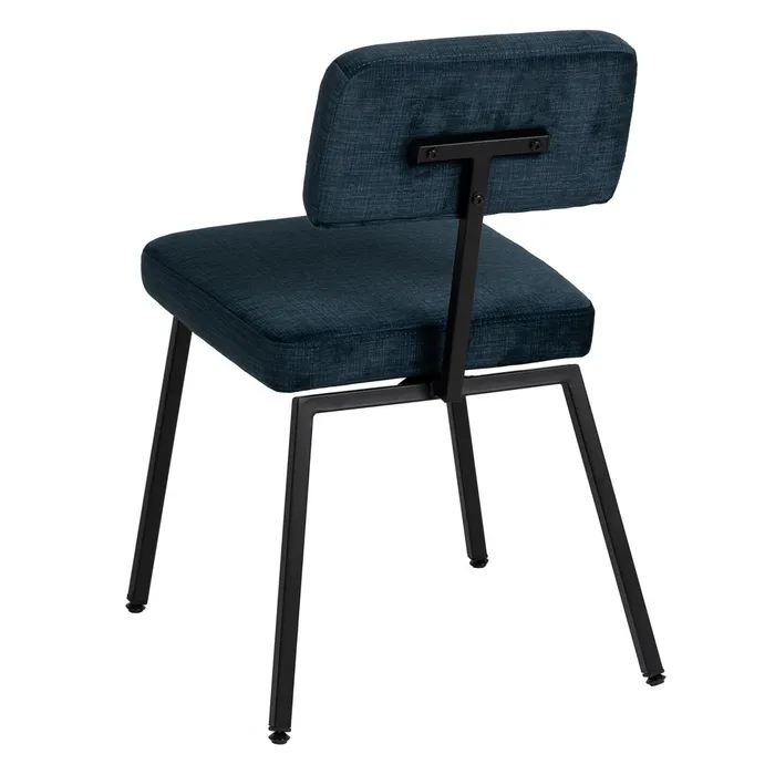 Scaun Modern Stofa Albastru, Metal Negru - creativdeco.ro [4]
