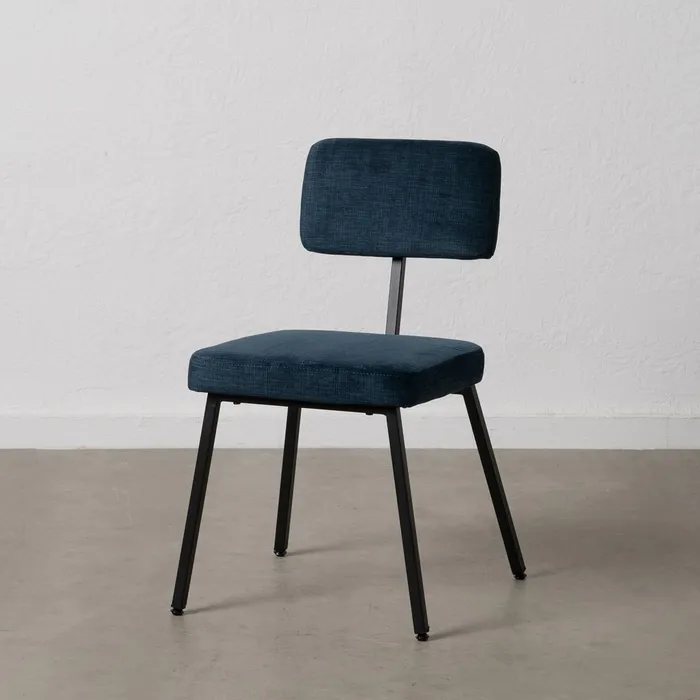 Scaun Modern Stofa Albastru, Metal Negru - creativdeco.ro [2]