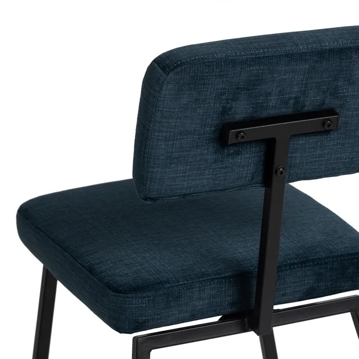 Scaun Modern Stofa Albastru, Metal Negru - creativdeco.ro [5]