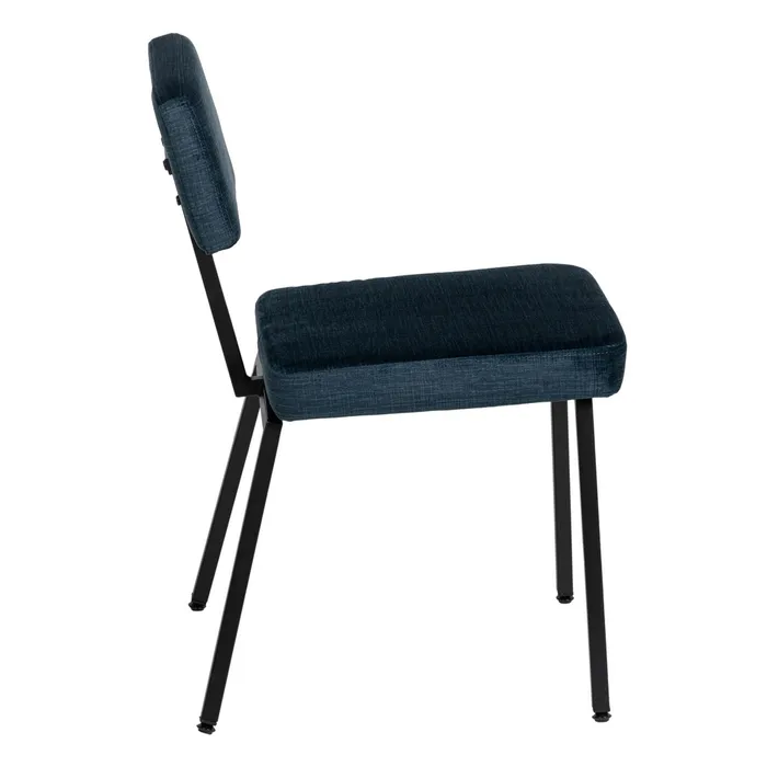 Scaun Modern Stofa Albastru, Metal Negru - creativdeco.ro [3]