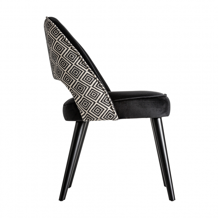 Scaun contemporan lemn negru catifea|Scaune moderne [3]