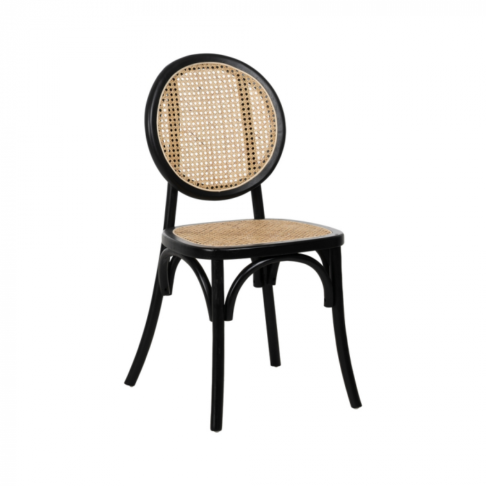 Scaun negru din lemn elegant [2]