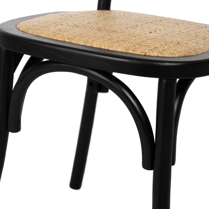 Scaun negru din lemn minimalist [8]