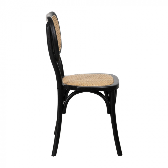 Scaun negru din lemn minimalist [3]