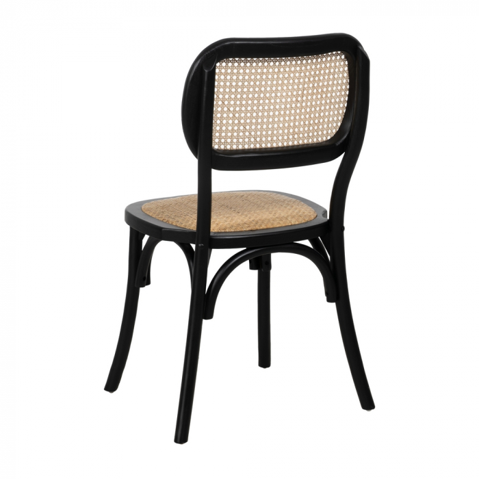 Scaun negru din lemn minimalist [4]