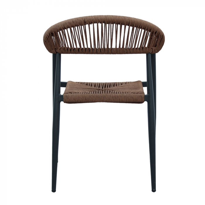 Scaun de terasă modern cu aspect natural din aluminiu și rattan [6]