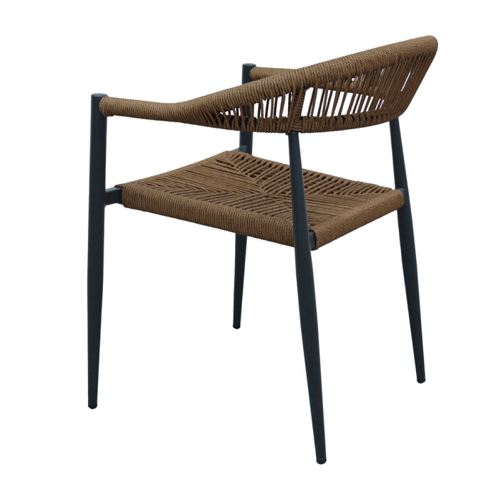 Scaun de terasă modern cu aspect natural din aluminiu și rattan [7]