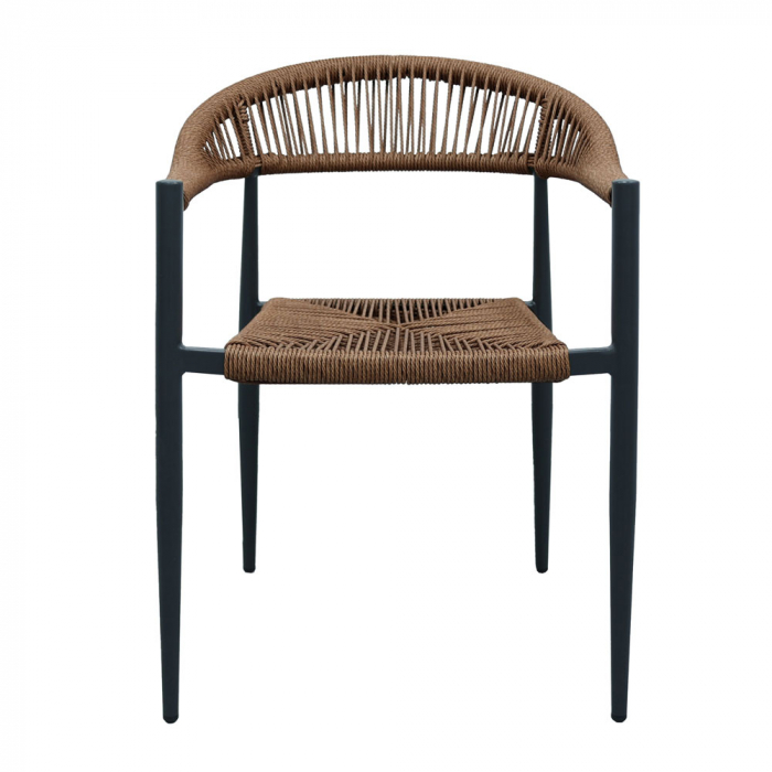 Scaun de terasă modern cu aspect natural din aluminiu și rattan [3]