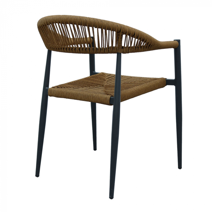 Scaun de terasă modern cu aspect natural din aluminiu și rattan [5]