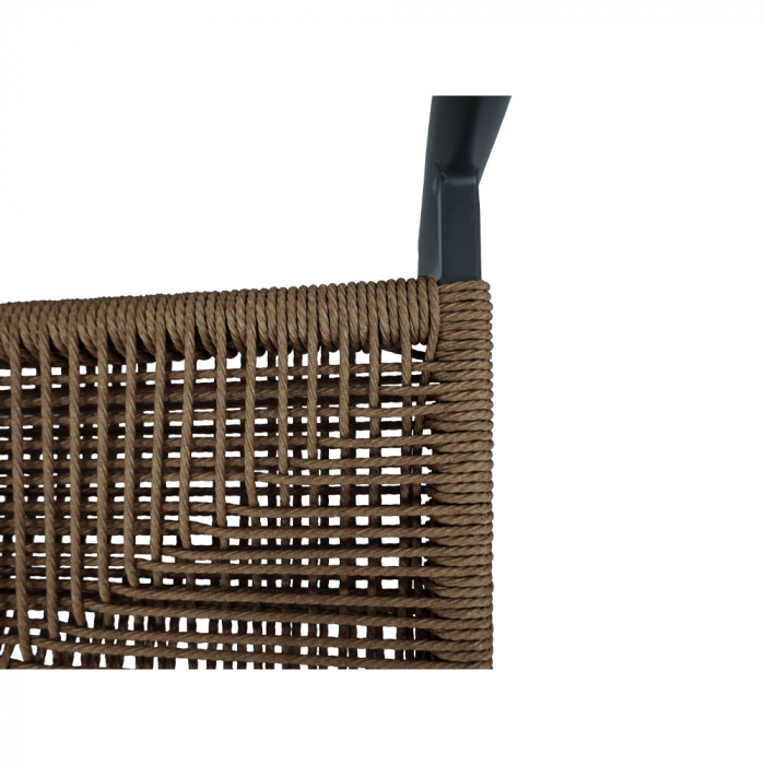 Scaun de terasă modern cu aspect natural din aluminiu și rattan [9]