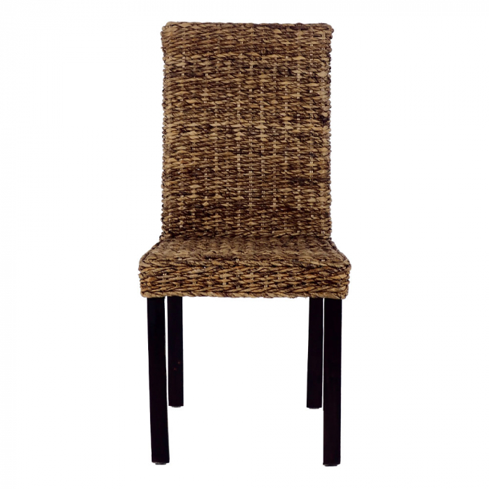 Scaun cu tapițerie abaca și cadru negru, potrivit pentru dining sau decor cu influențe tropicale [2]