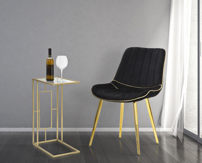 Scaun paris, metal/catifea, negru/auriu, Mauro Ferretti [11]