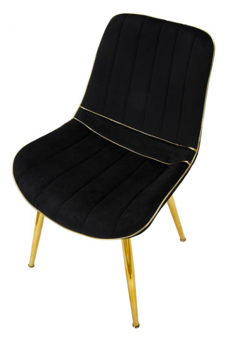 Scaun paris, metal/catifea, negru/auriu, Mauro Ferretti [6]
