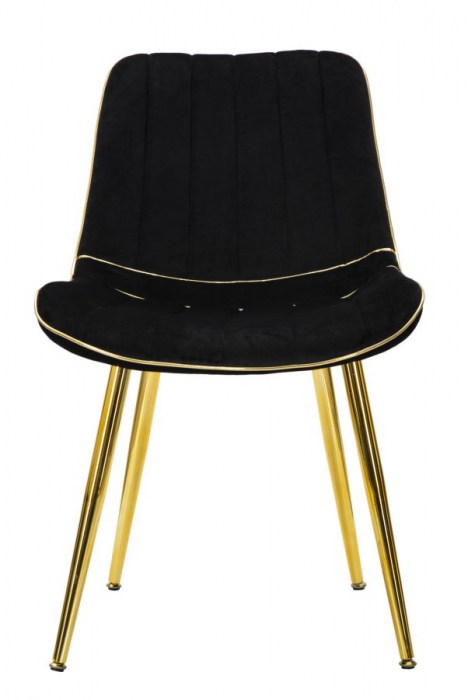 Scaun paris, metal/catifea, negru/auriu, Mauro Ferretti [7]