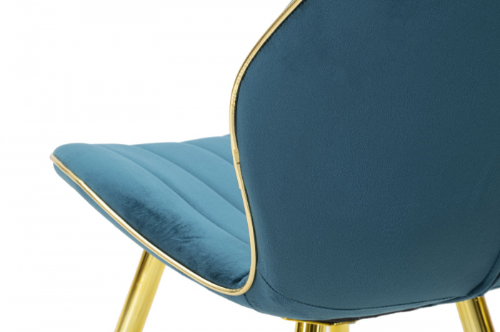 Scaun Paris, metal catifea, albastru auriu, CreativDeco.ro [7]