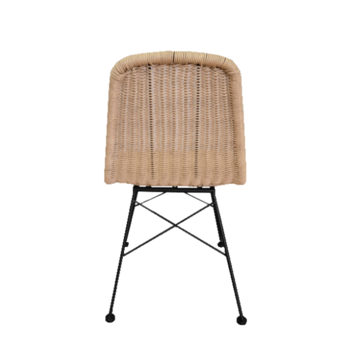 Scaun dining din ratan sintetic natural cu structură metalică [7]