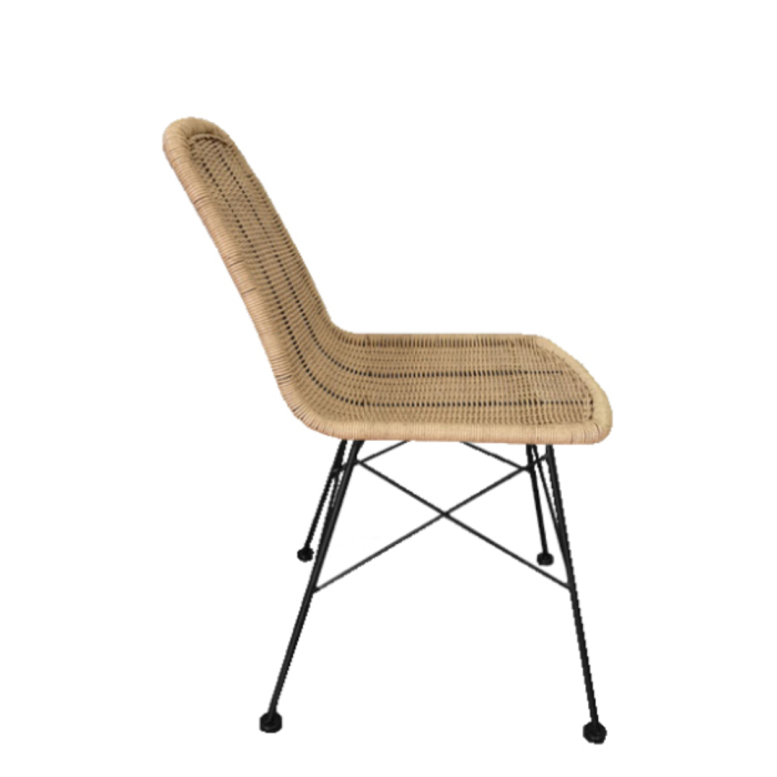 Scaun dining din ratan sintetic natural cu structură metalică [6]