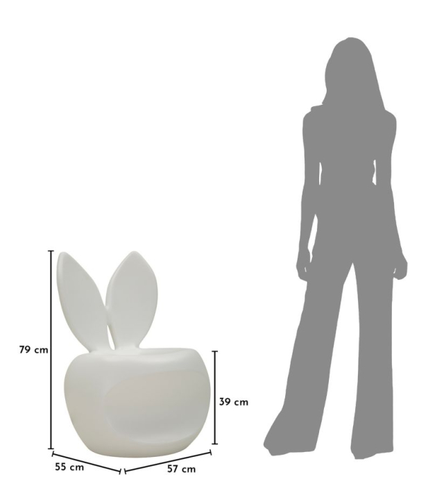 Scaun gradina plastic alb tip iepuras 57x55x79 cm [10]