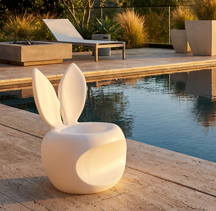 Scaun gradina plastic alb tip iepuras 57x55x79 cm [9]