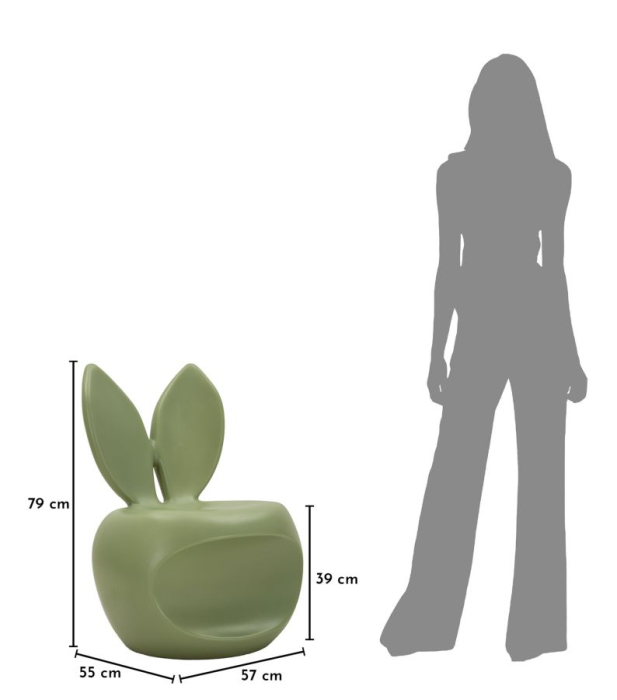 Scaun gradina plastic verde tip iepuras 57x55x79 cm [10]