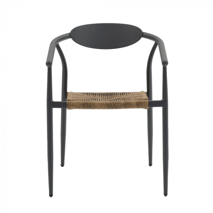 Scaun Tanya Charcoal cu fibre honey, stil japandi industrial, stivuibil [3]