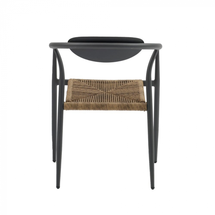 Scaun Tanya Charcoal cu fibre honey, stil japandi industrial, stivuibil [6]