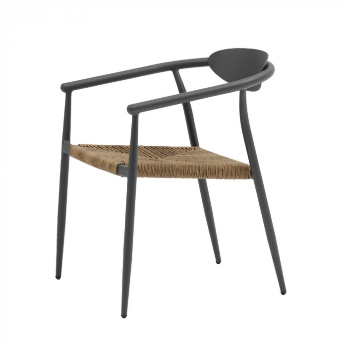Scaun Tanya Charcoal cu fibre honey, stil japandi industrial, stivuibil [8]