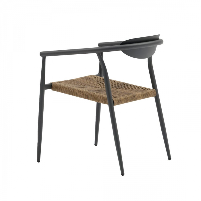 Scaun Tanya Charcoal cu fibre honey, stil japandi industrial, stivuibil [7]