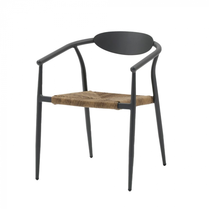 Scaun Tanya Charcoal cu fibre honey, stil japandi industrial, stivuibil [1]