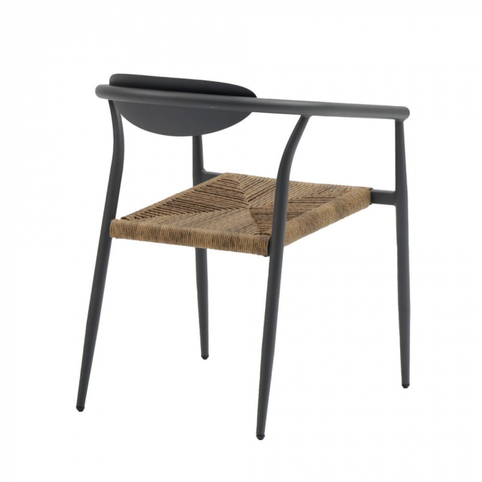 Scaun Tanya Charcoal cu fibre honey, stil japandi industrial, stivuibil [5]
