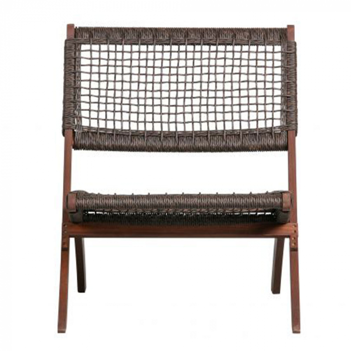 Scaun relaxare pliabil Mesh Chair Folding lemn acacia maro [4]