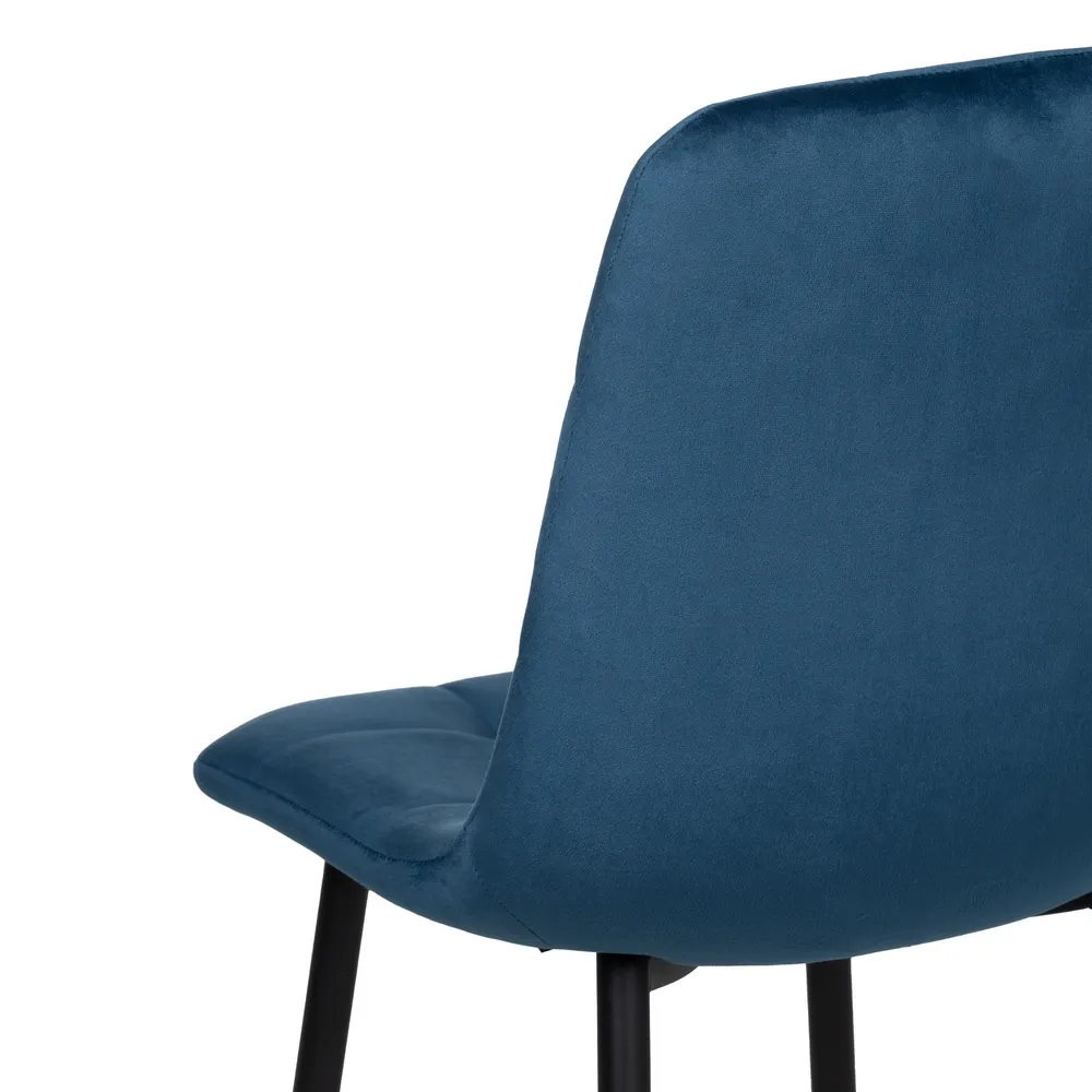 Scaun Q-Line Albastru Negru, Catifea Metal - CreativDeco.ro [7]