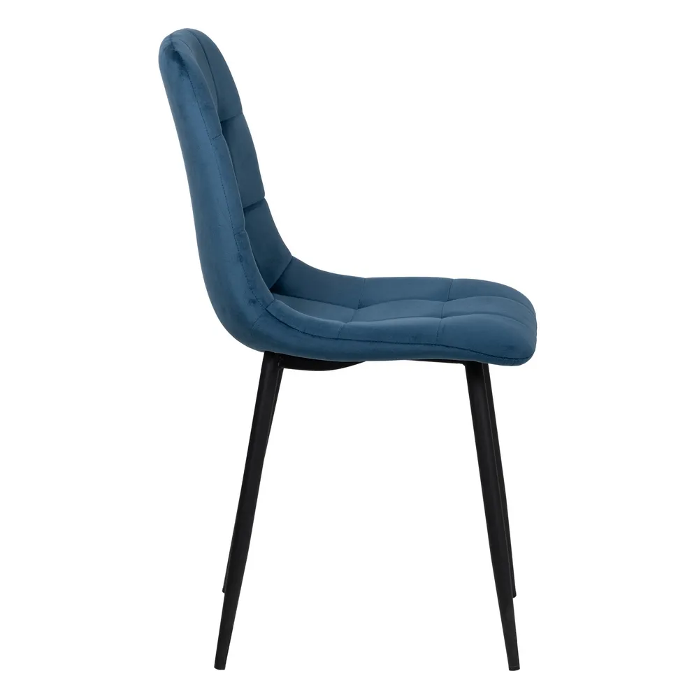 Scaun Q-Line Albastru Negru, Catifea Metal - CreativDeco.ro [3]