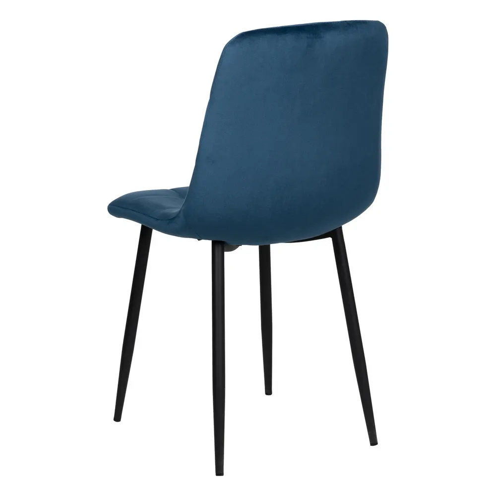 Scaun Q-Line Albastru Negru, Catifea Metal - CreativDeco.ro [4]
