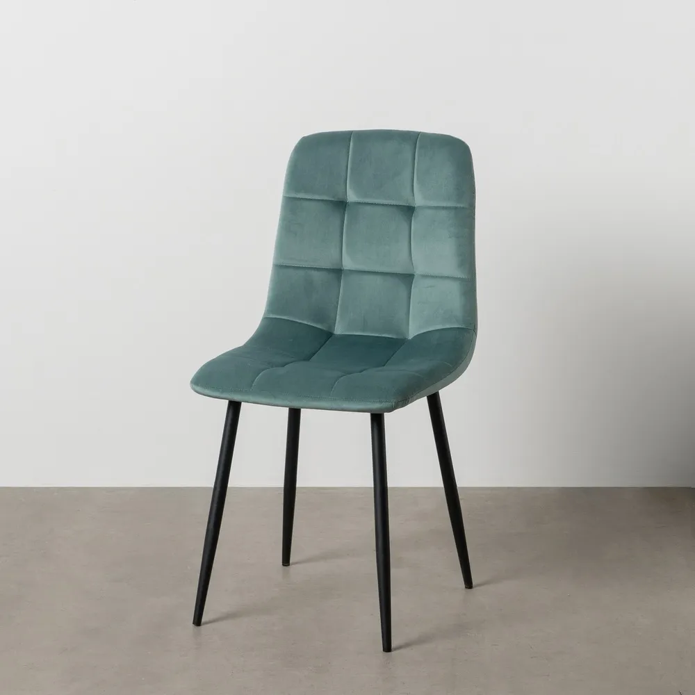 Scaun Q-Line Aquamarine Negru, Catifea Metal - CreativDeco.ro [2]