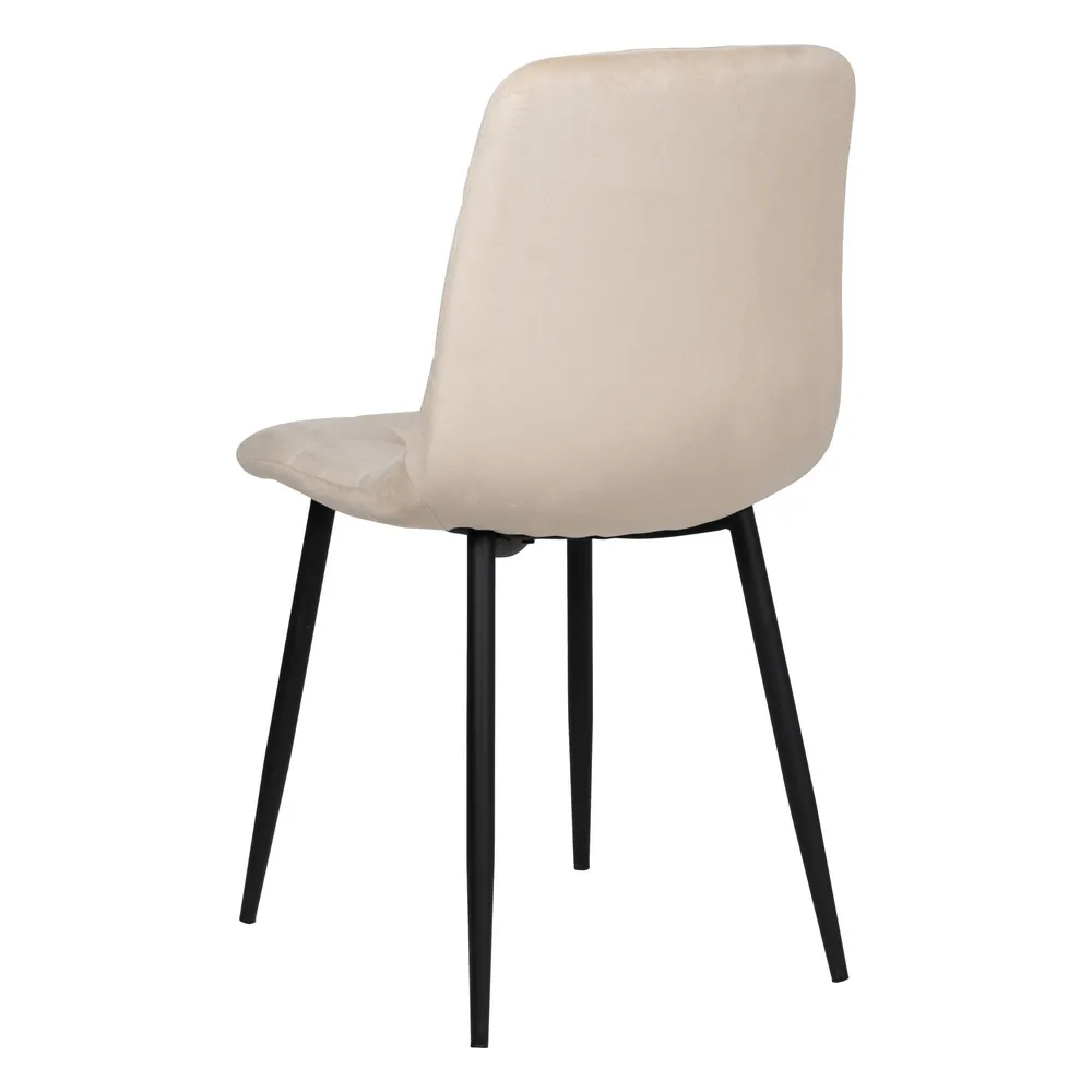 Scaun Q-Line Crem Negru, Catifea Metal - CreativDeco.ro [4]