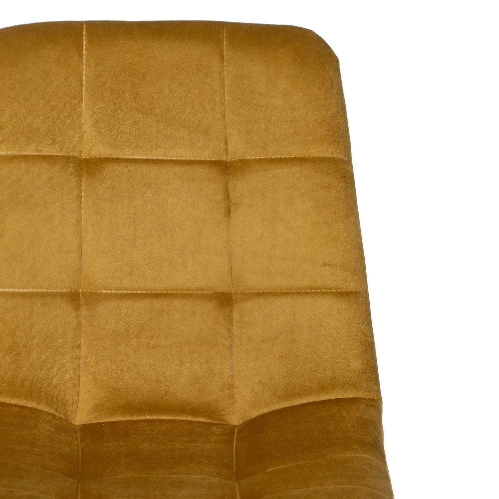 Set 4 scaune tapitate catifea galben ocru Q-Line - CreativDeco.ro [5]