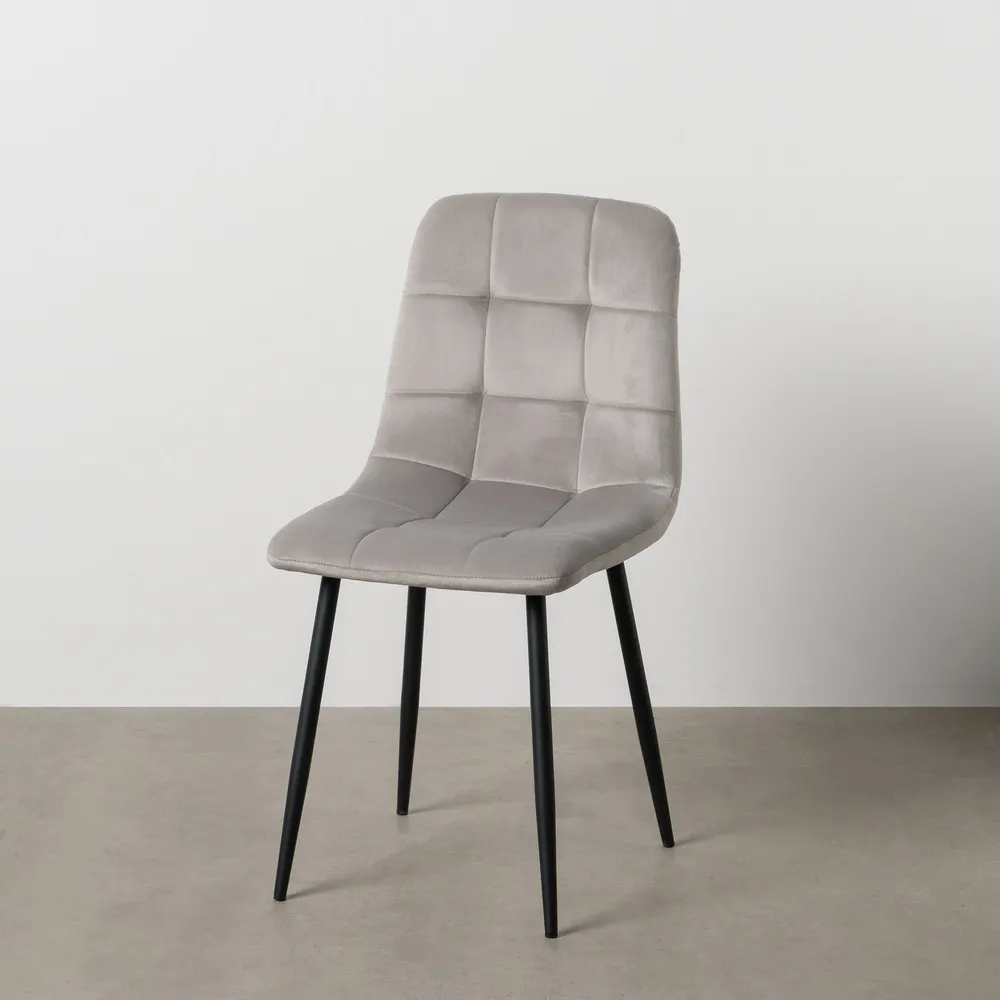 Scaun Q-Line Gri Deschis, Catifea Metal - CreativDeco.ro [2]
