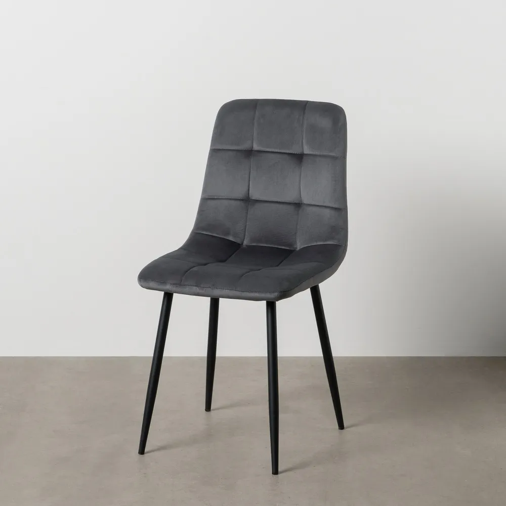 Scaun Q-Line Gri Inchis, Catifea Metal - CreativDeco.ro [2]