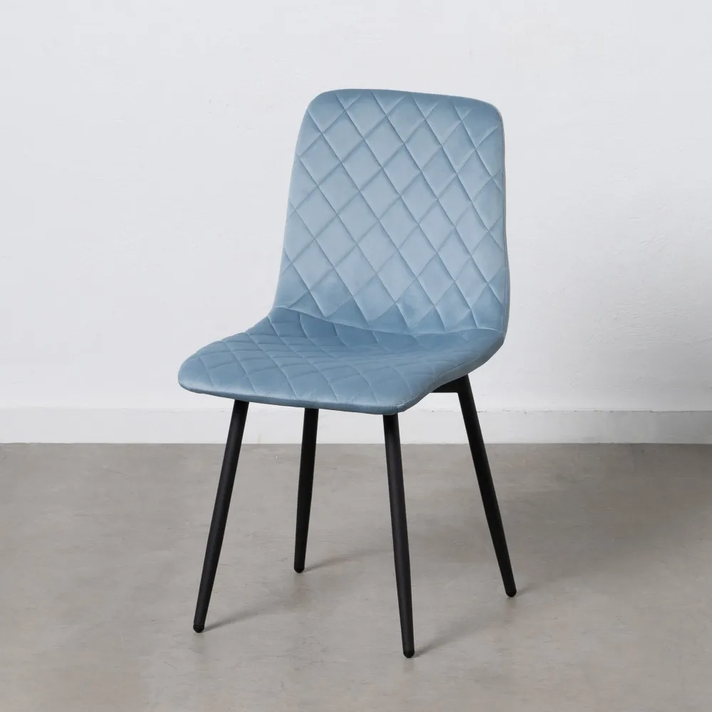 Scaun R-Line Albastru Deschis, Catifea Metal - CreativDeco.ro [3]