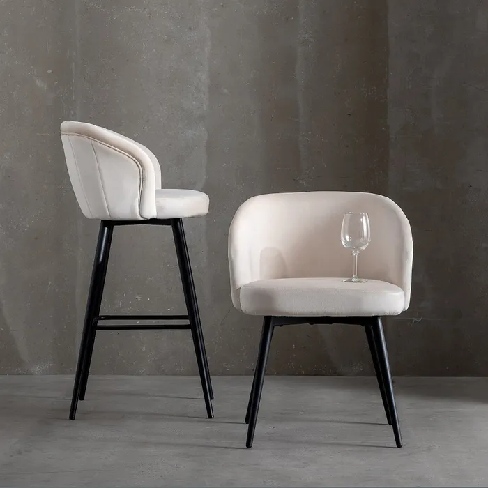 Scaun Regal crem, Catifea, Metal - creativdeco.ro [12]